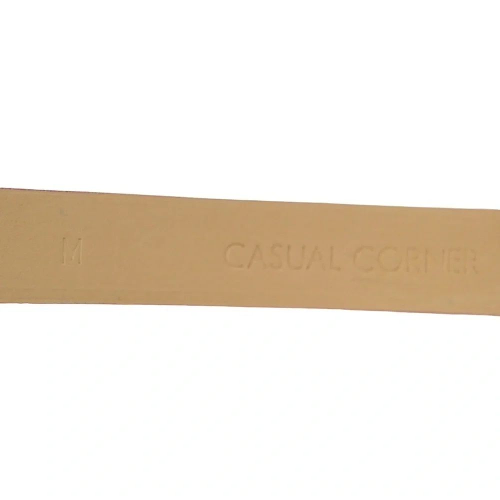 Casual Corner‎ Italian Leather Snakeskin Print Belt with Rectangular Buckle